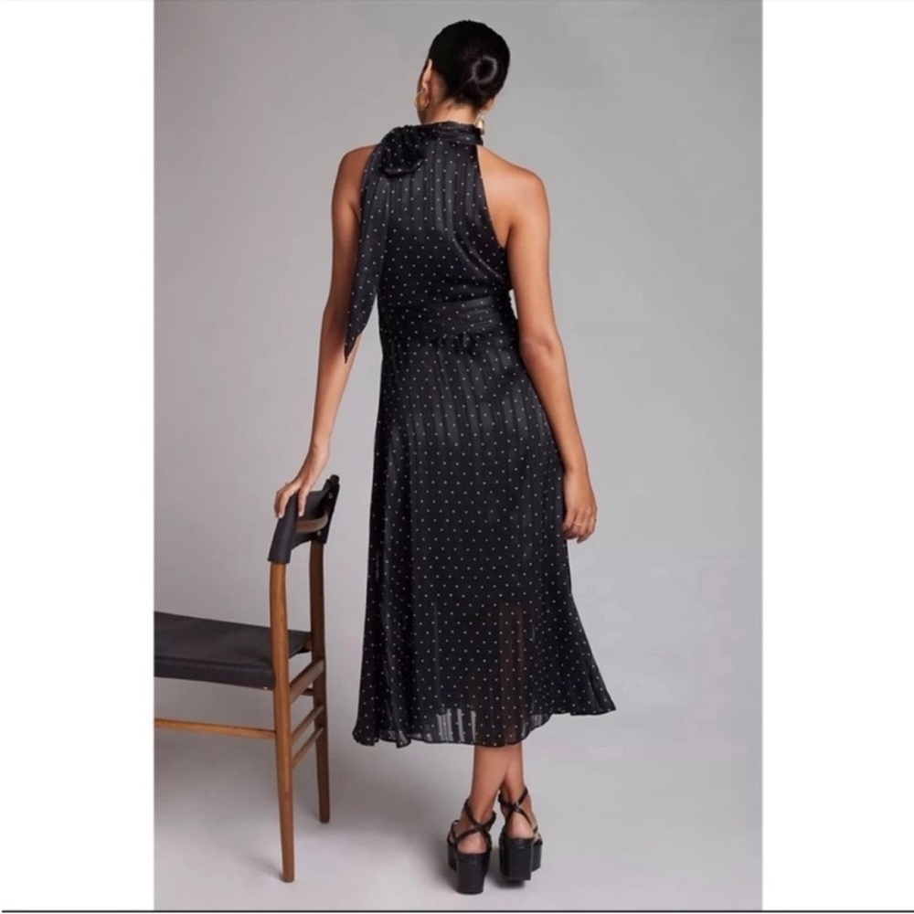 Anthropologie Sachin & Babi Black Polka Dot Halter Midi Dress Size 12 NWT - Picture 3 of 6